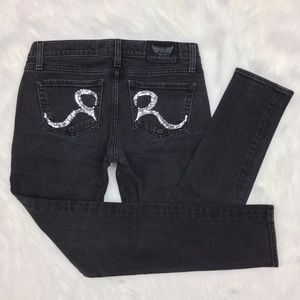 Rock & Republic Black Skinny Jeans Stella Sz26